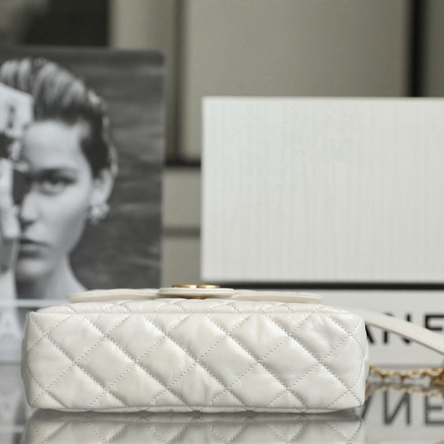 小香 23C早春新款天貓精靈 Hobo流浪包 中號白色_5