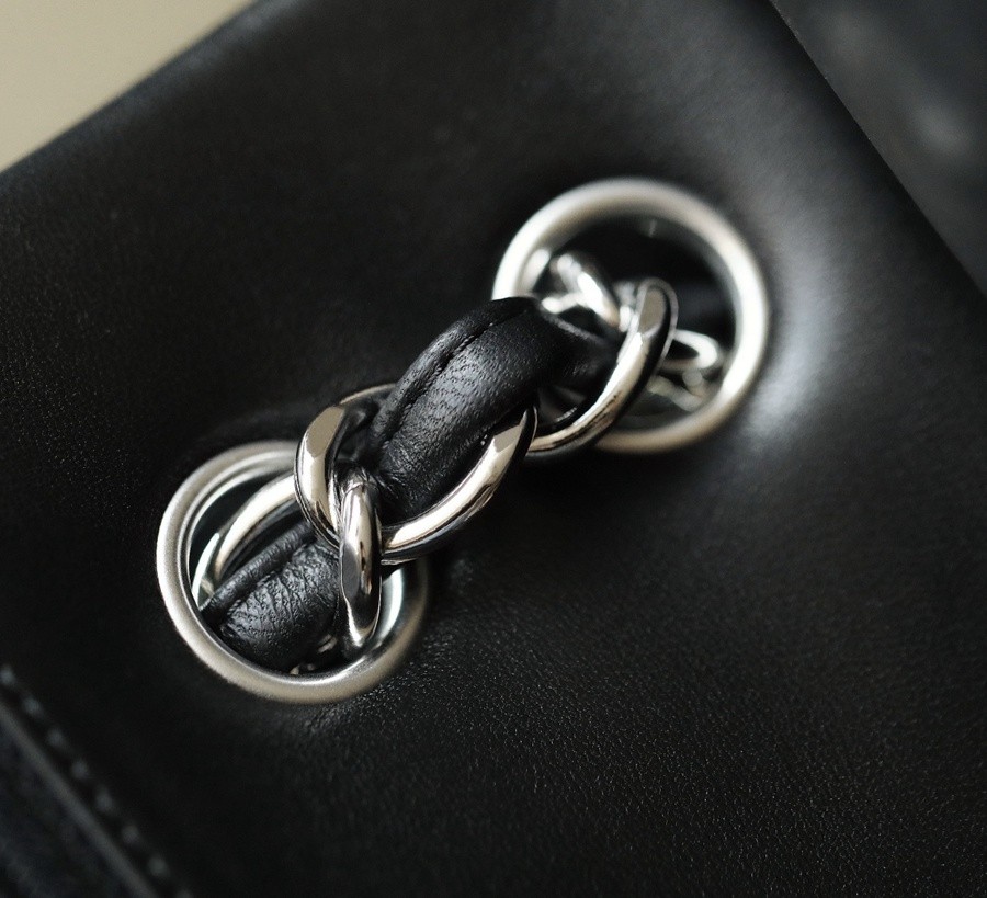 小香 cf30 羊皮黑色 銀扣_13