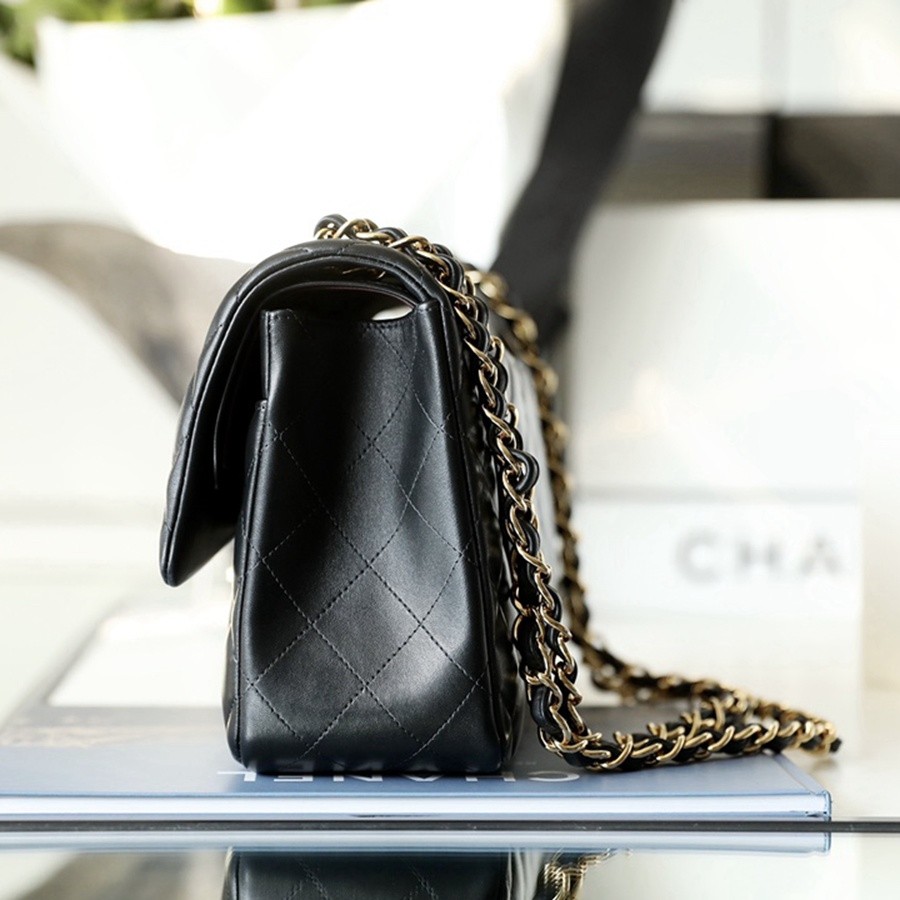 小香 cf30 羊皮黑色 金扣_2