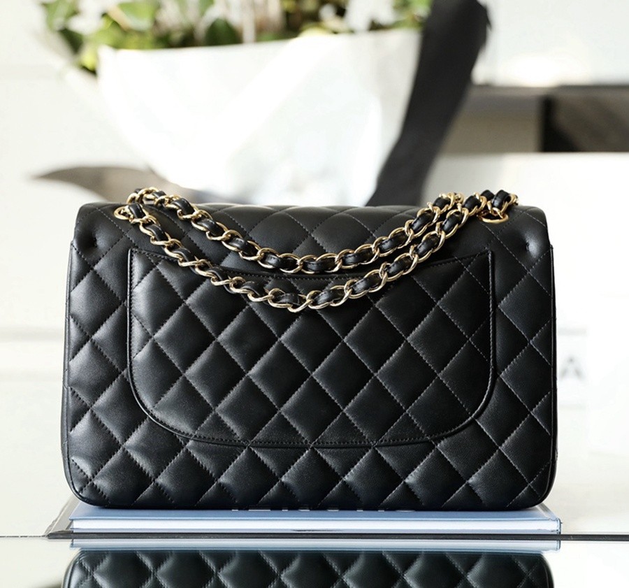 小香 cf30 羊皮黑色 金扣_3