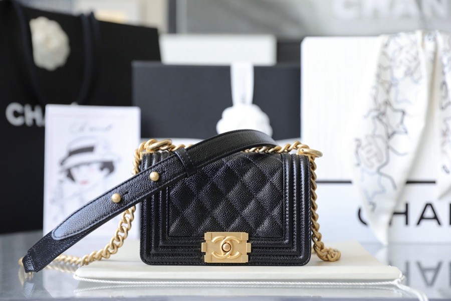 小香 Leboy  荔枝紋牛皮 mini 黑金_4