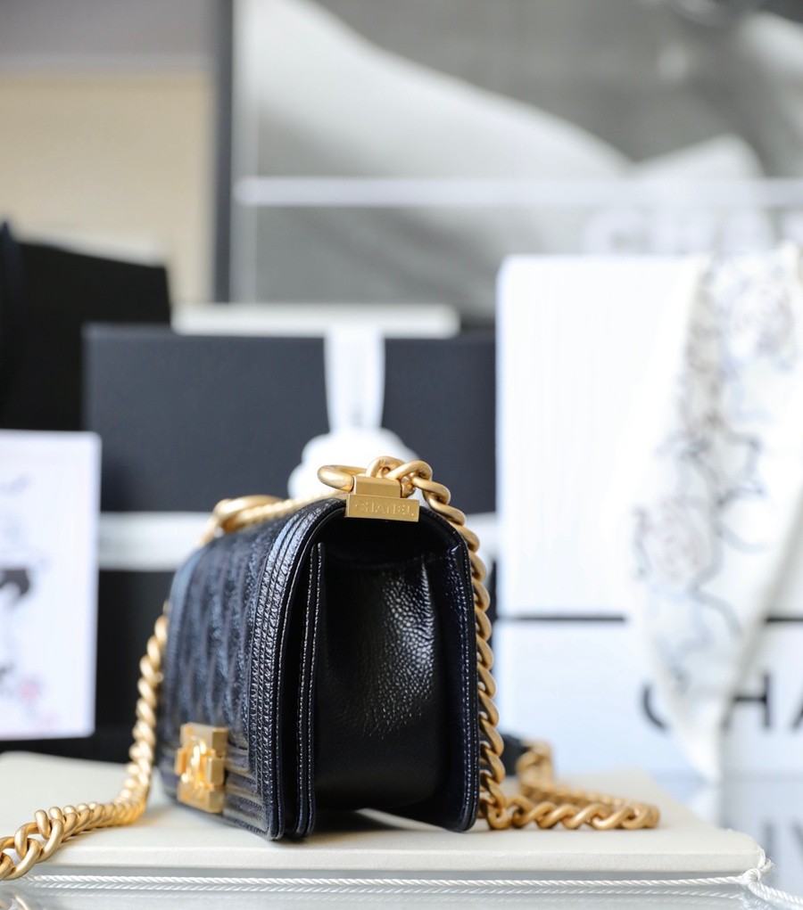 小香 Leboy  荔枝紋牛皮 mini 黑金_3