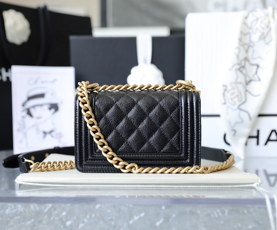 小香 Leboy  荔枝紋牛皮 mini 黑金_2