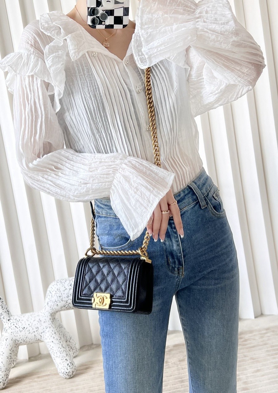 小香 Leboy  荔枝紋牛皮 mini 黑金_20