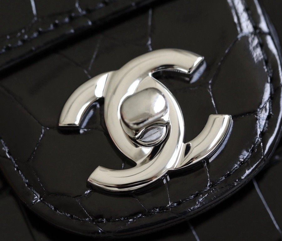 小香 CF大mini 美洲鱷稀有皮 黑銀_3