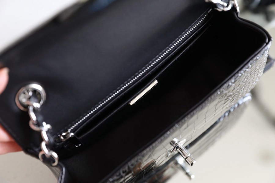 小香 CF大mini 美洲鱷稀有皮 黑銀_8