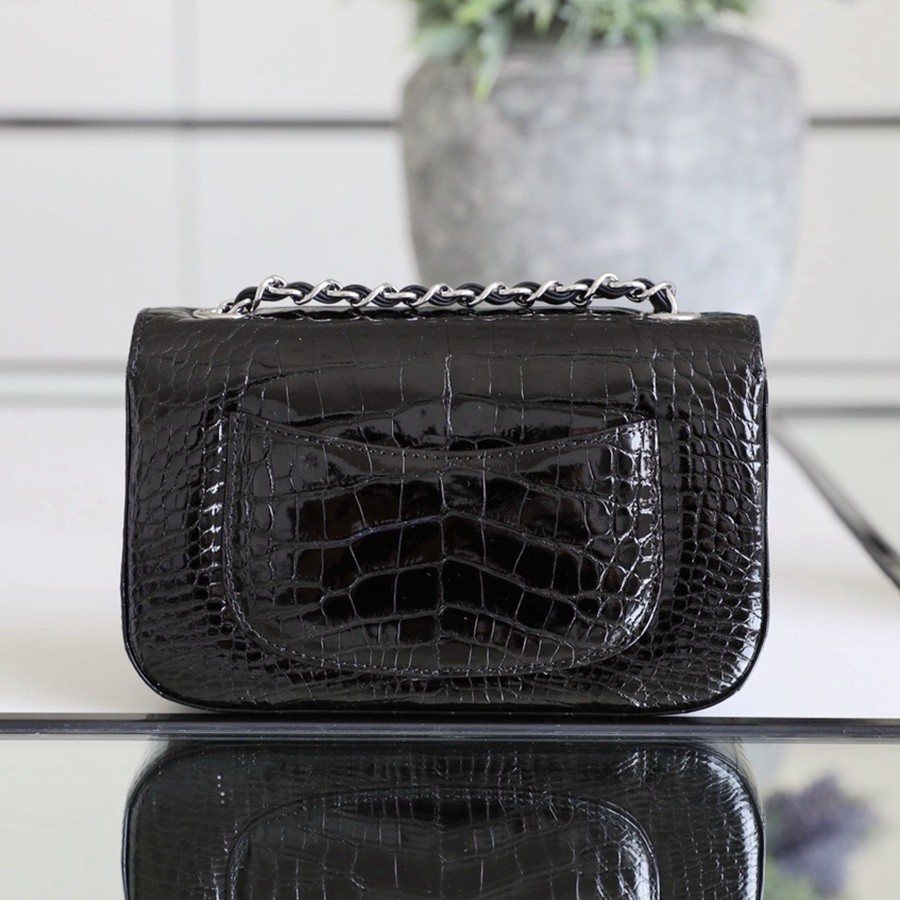 小香 CF大mini 美洲鱷稀有皮 黑銀_4