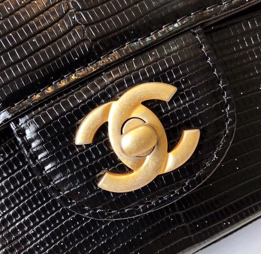 小香 CF大mini 稀有皮蜥蜴腹部皮 黑銀_4