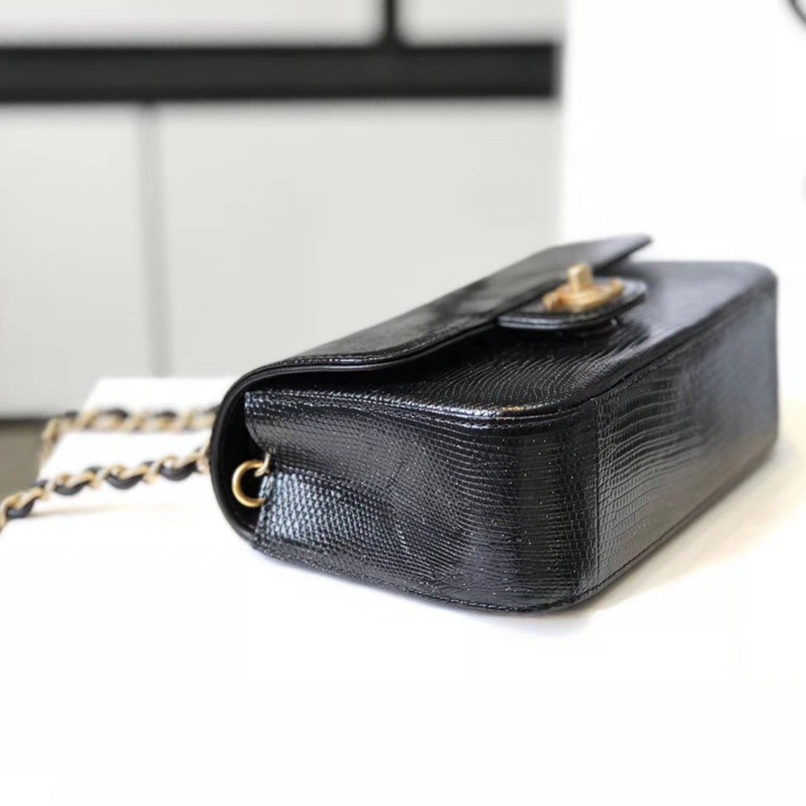 小香 CF大mini 稀有皮蜥蜴腹部皮 黑銀_3