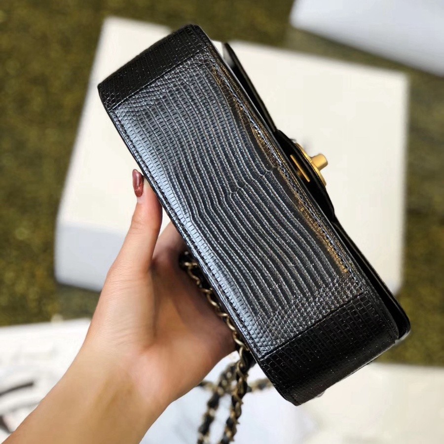 小香 CF大mini 稀有皮蜥蜴腹部皮 黑銀_6