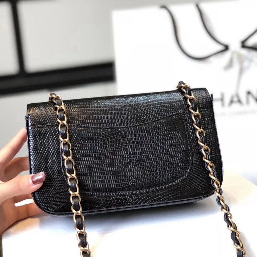 小香 CF大mini 稀有皮蜥蜴腹部皮 黑銀_2