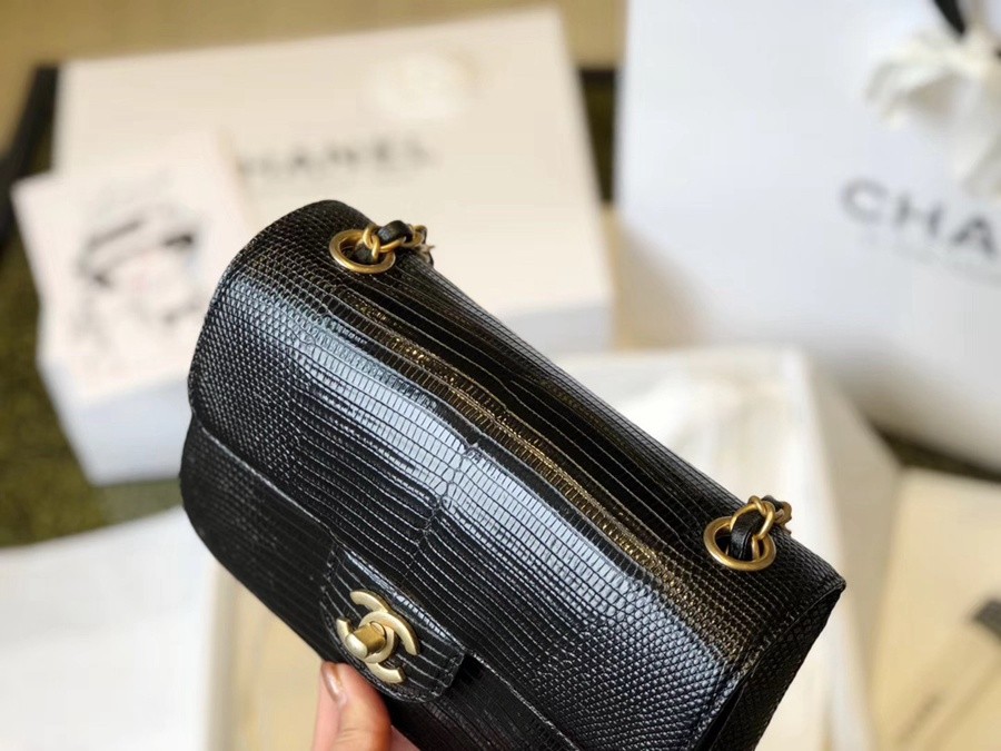 小香 CF大mini 稀有皮蜥蜴腹部皮 黑銀_12