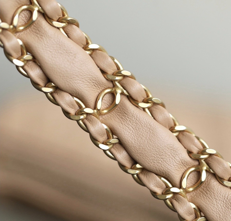 小香 19 Hobo腋下包 褶皺牛皮 杏色 大號_11