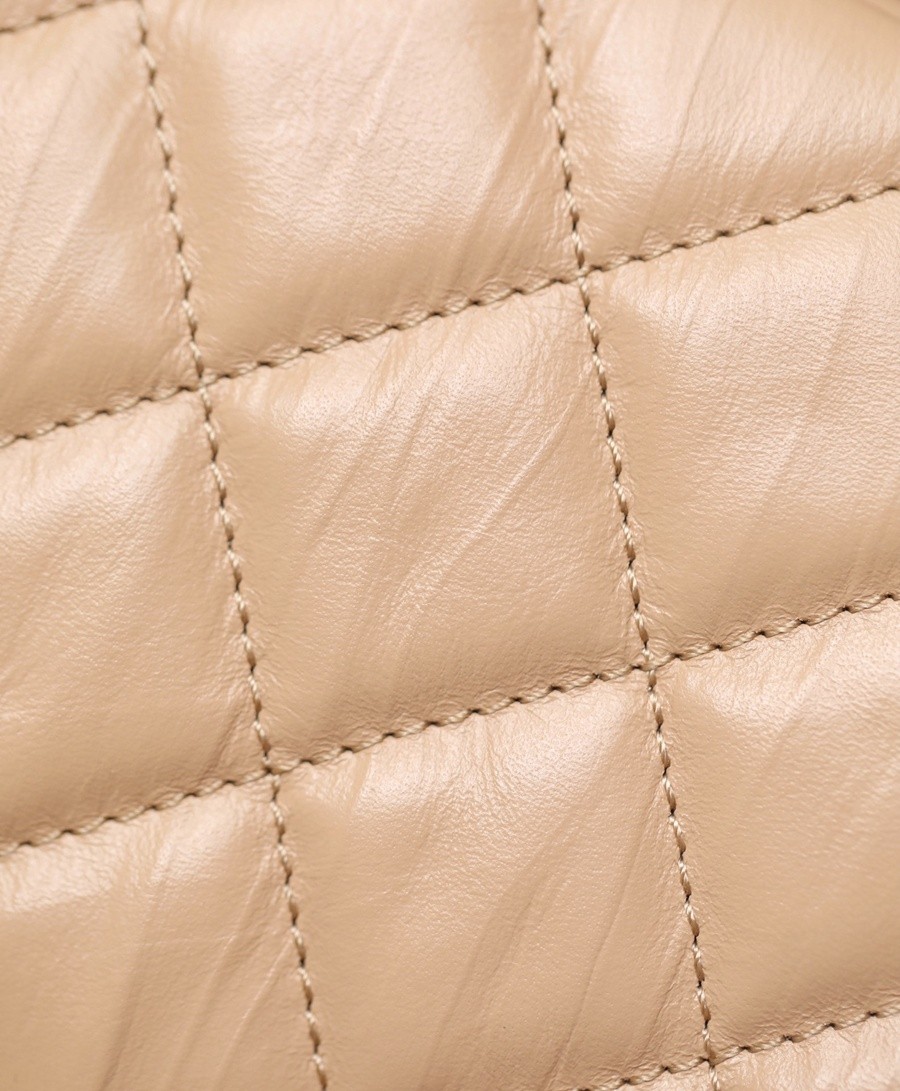 小香 19 Hobo腋下包 褶皺牛皮 杏色 小號_7