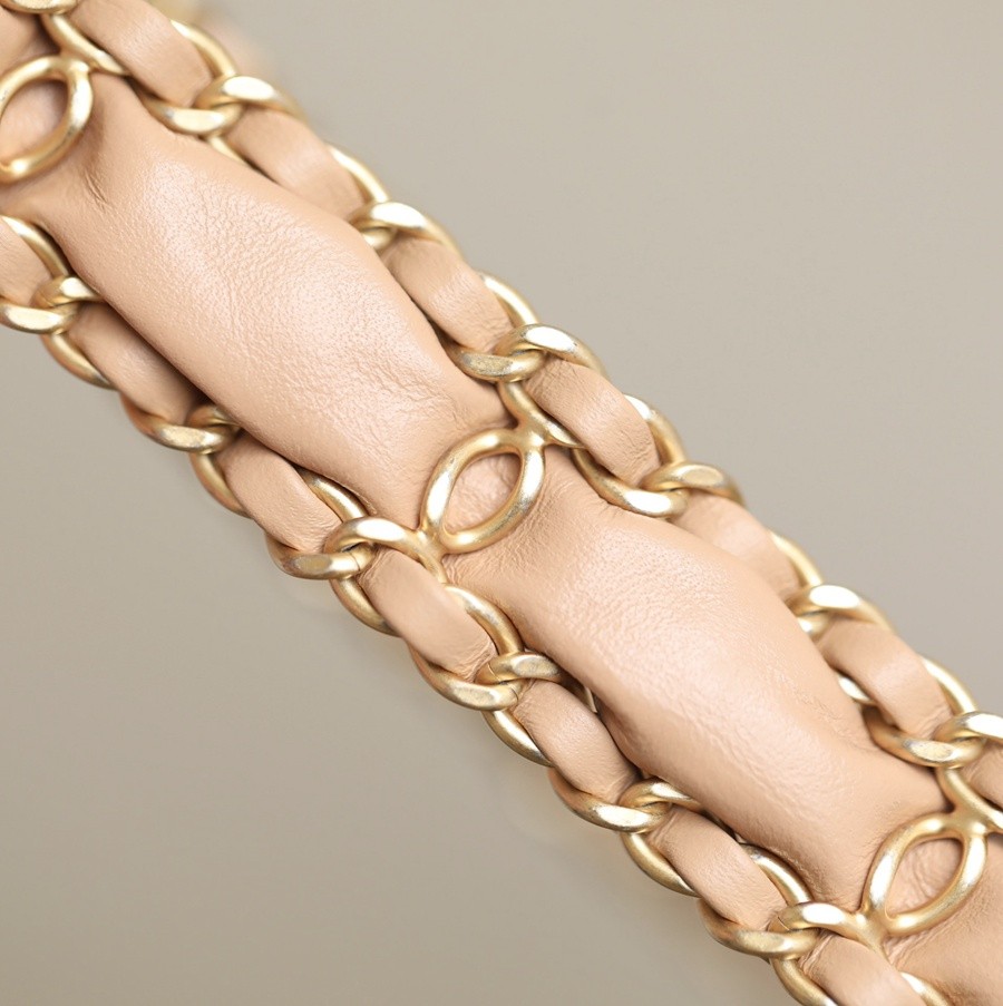 小香 19 Hobo腋下包 褶皺牛皮 杏色 小號_11