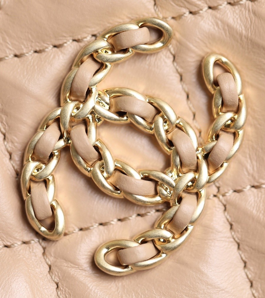 小香 19 Hobo腋下包 褶皺牛皮 杏色 小號_12