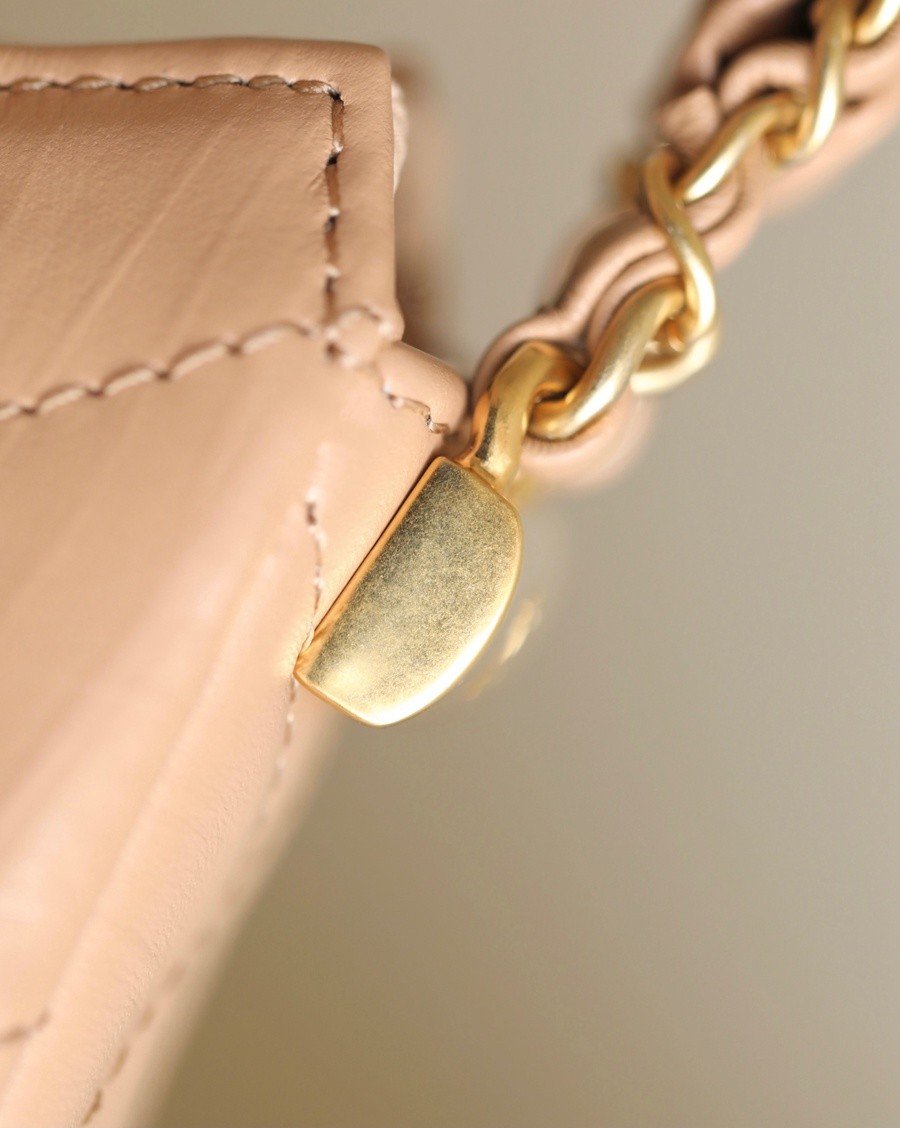 小香 19 Hobo腋下包 褶皺牛皮 杏色 小號_14