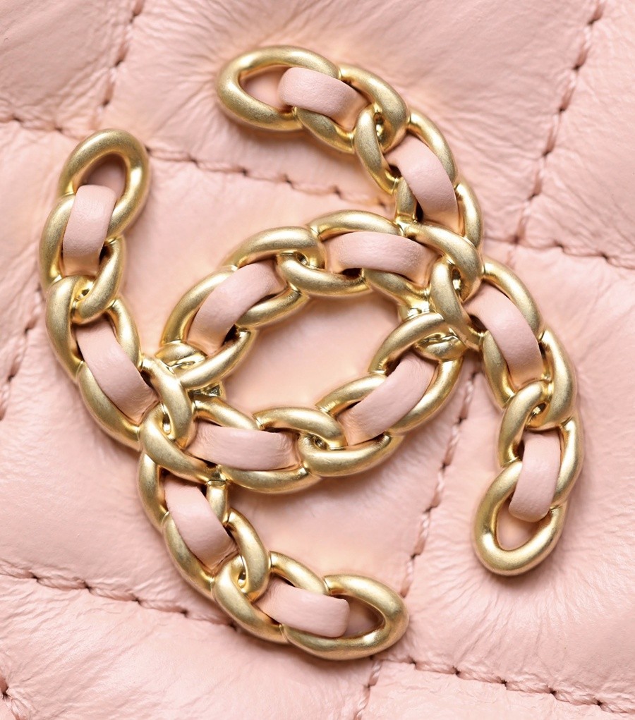 小香 19 Hobo腋下包 褶皺牛皮 粉色 小號_9