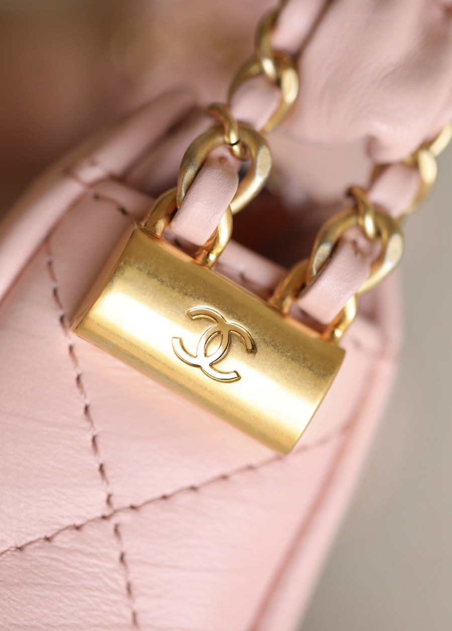 小香 19 Hobo腋下包 褶皺牛皮 粉色 小號_12