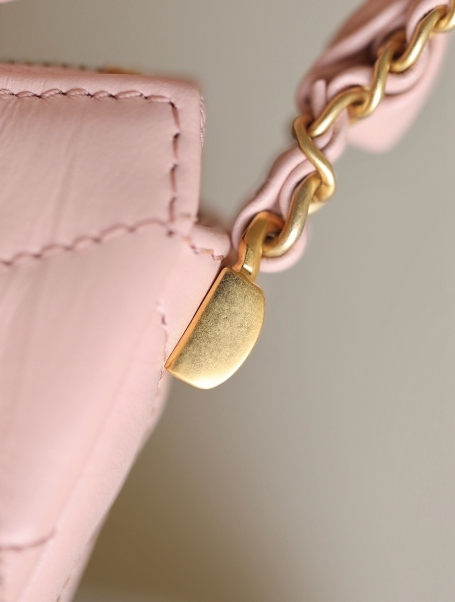 小香 19 Hobo腋下包 褶皺牛皮 粉色 小號_13