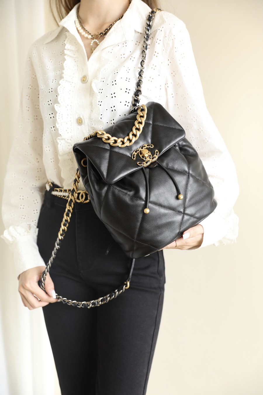 24c早春系列 19系列雙肩包黑色_19