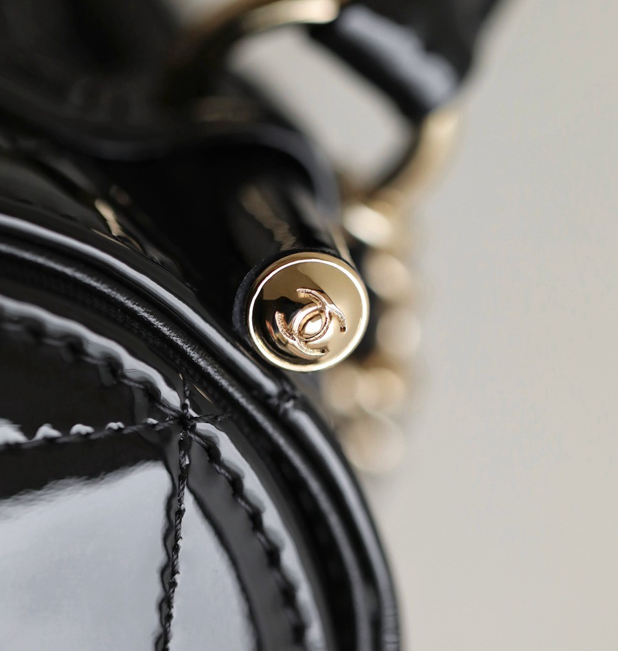 23k秋冬 手柄漆皮盒子包 黑色_10