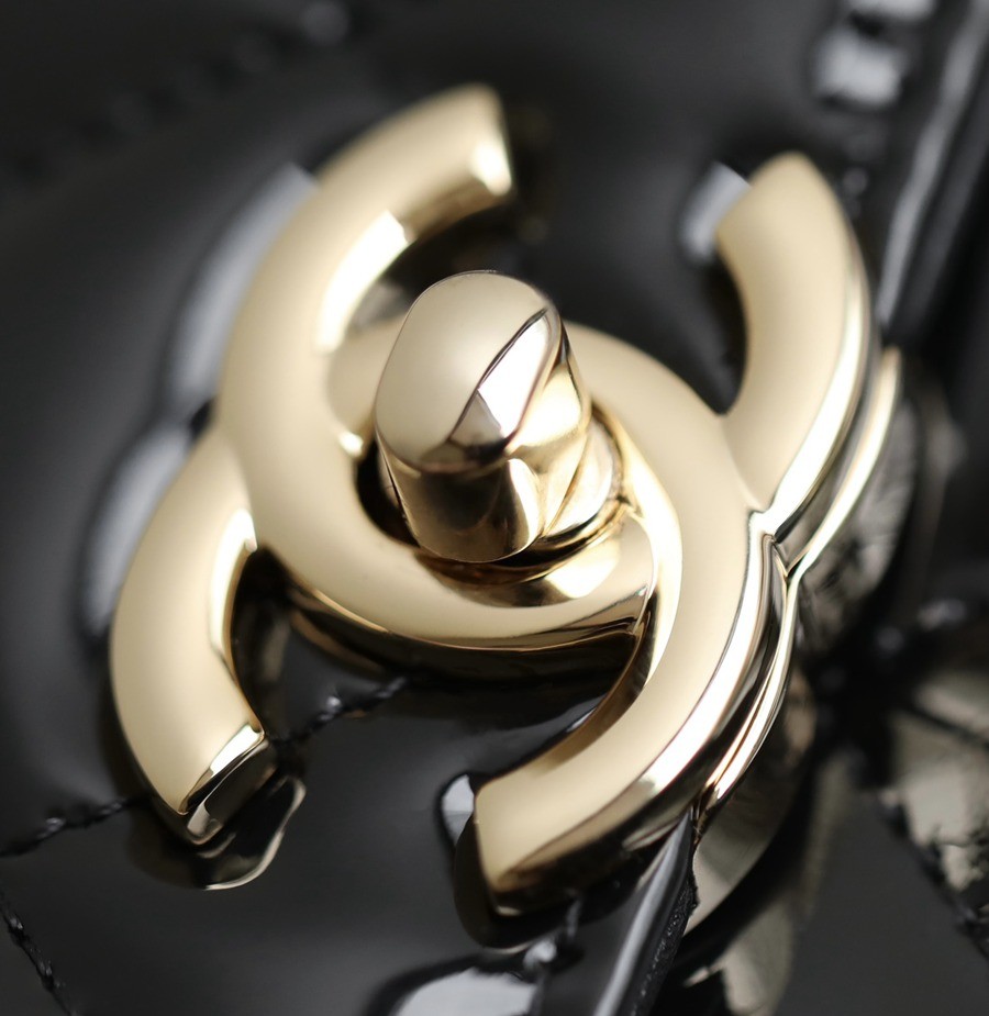 23k秋冬 手柄漆皮盒子包 黑色_12