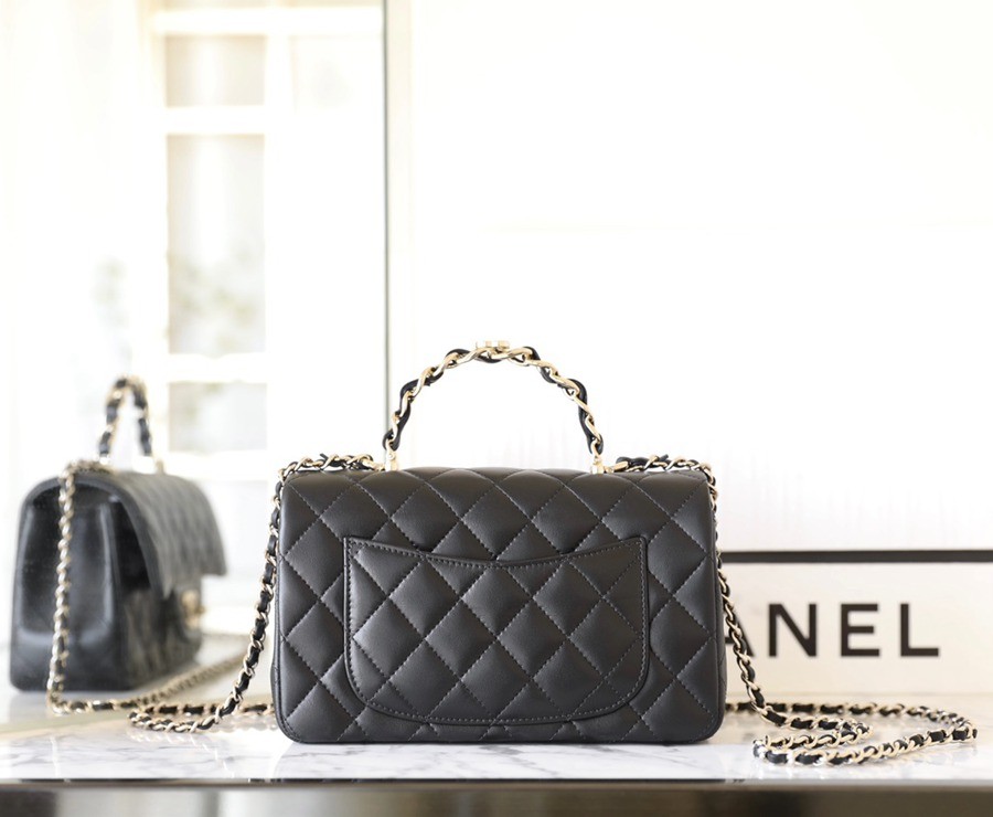 23k秋冬雙c手柄口蓋包 黑色_2