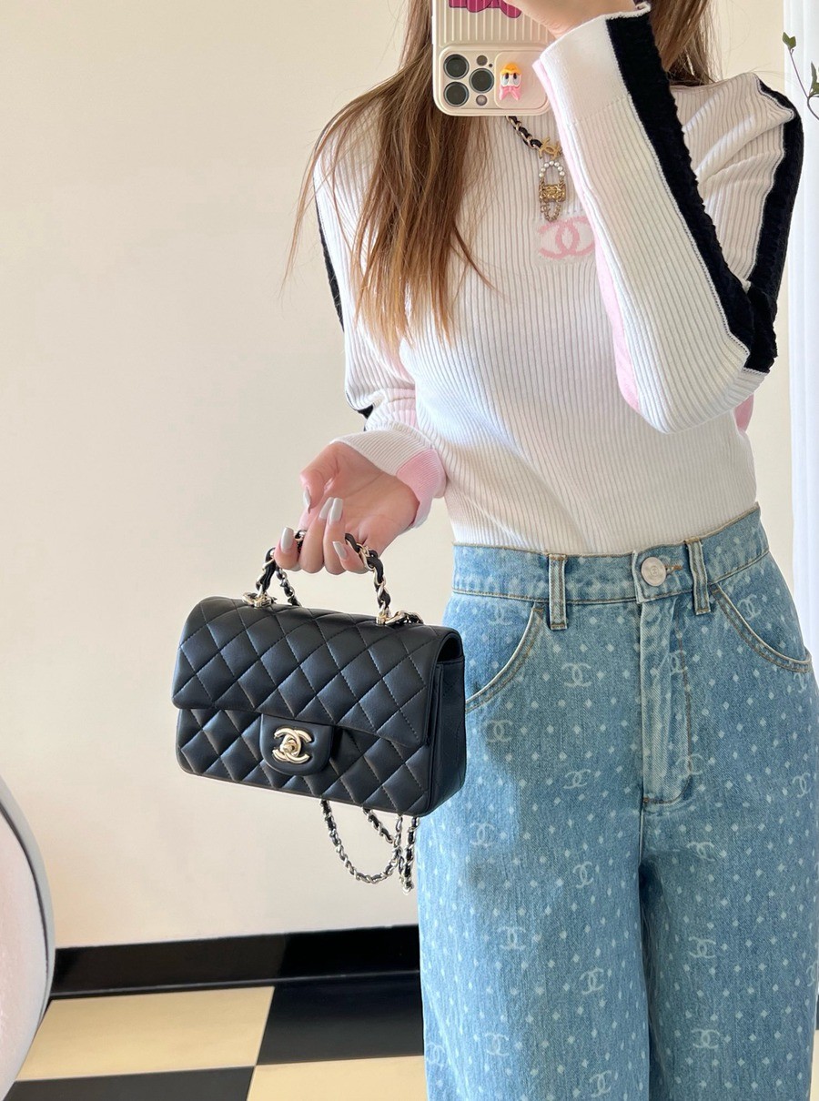 23k秋冬雙c手柄口蓋包 黑色_17