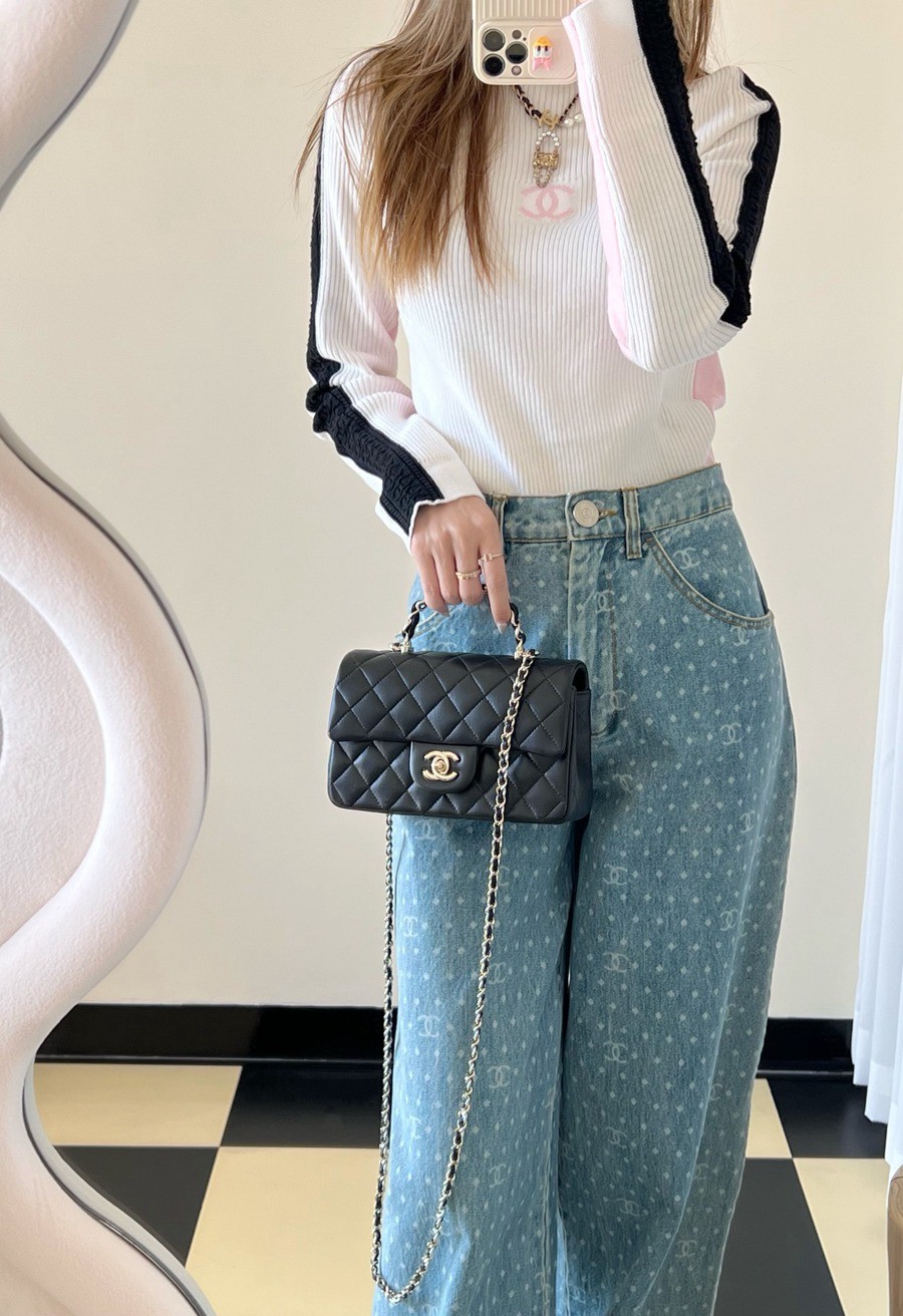 23k秋冬雙c手柄口蓋包 黑色_19