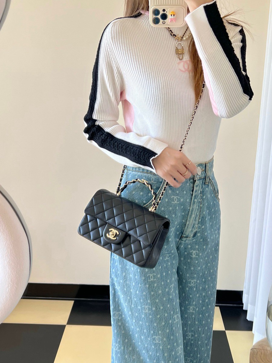 23k秋冬雙c手柄口蓋包 黑色_21