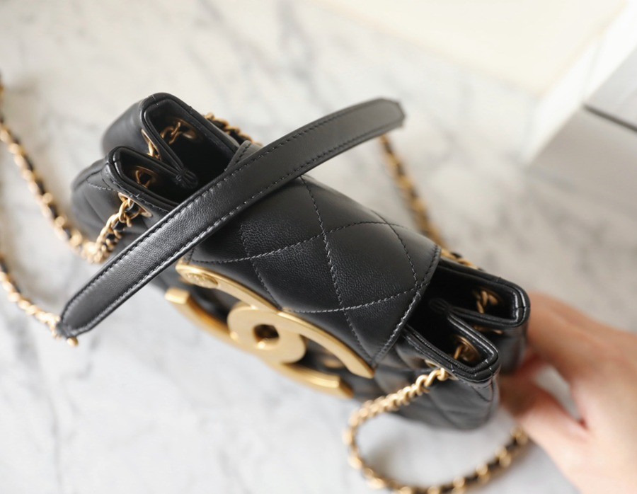 24c早春大logo圓挎包 黑色_4