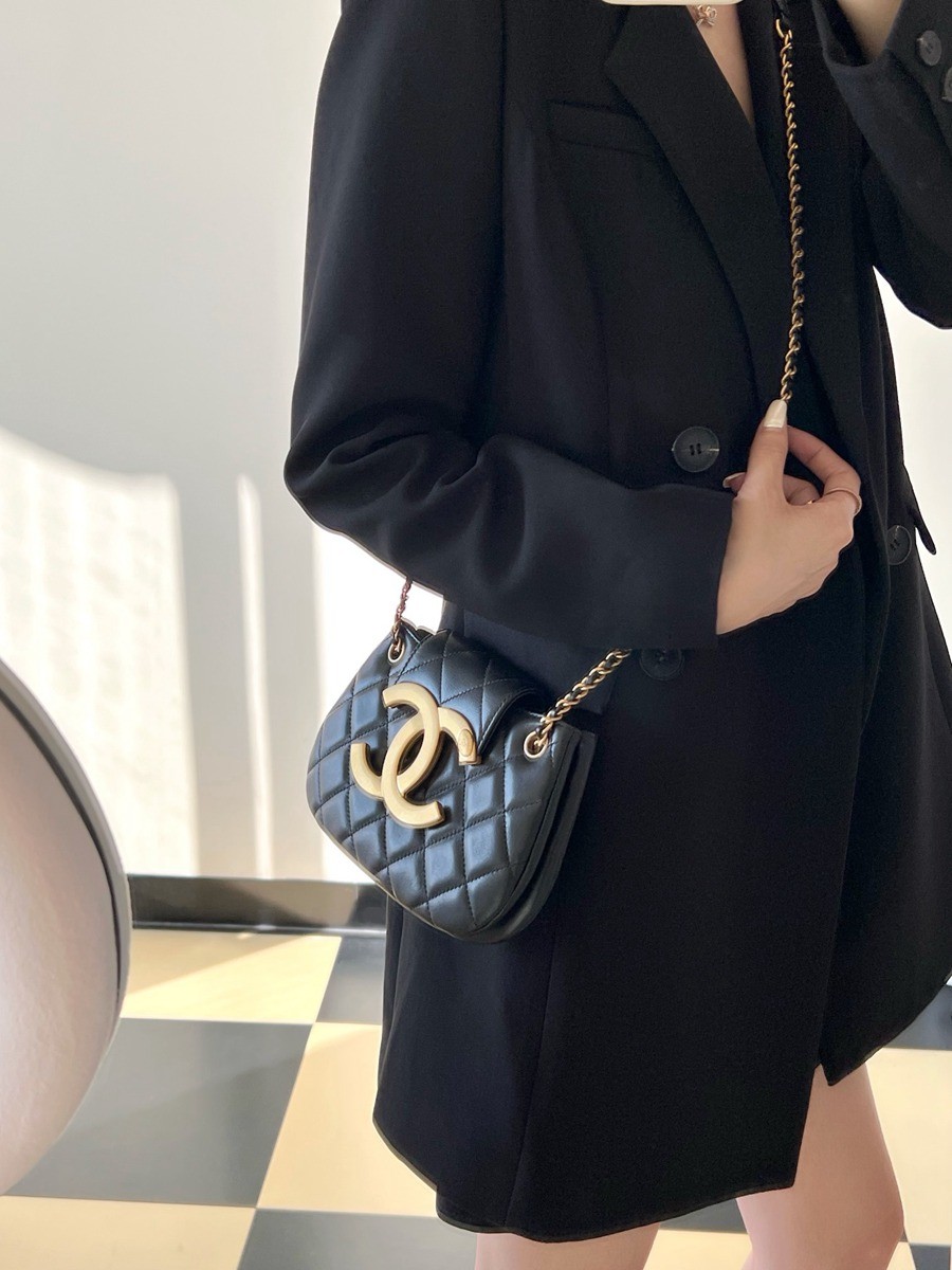 24c早春大logo圓挎包 黑色_19