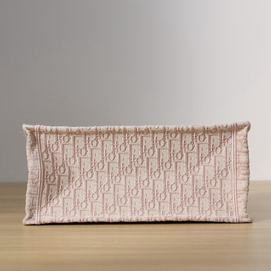 中號book tote系列女士玫瑰粉色老花刺繡手提托特包_10