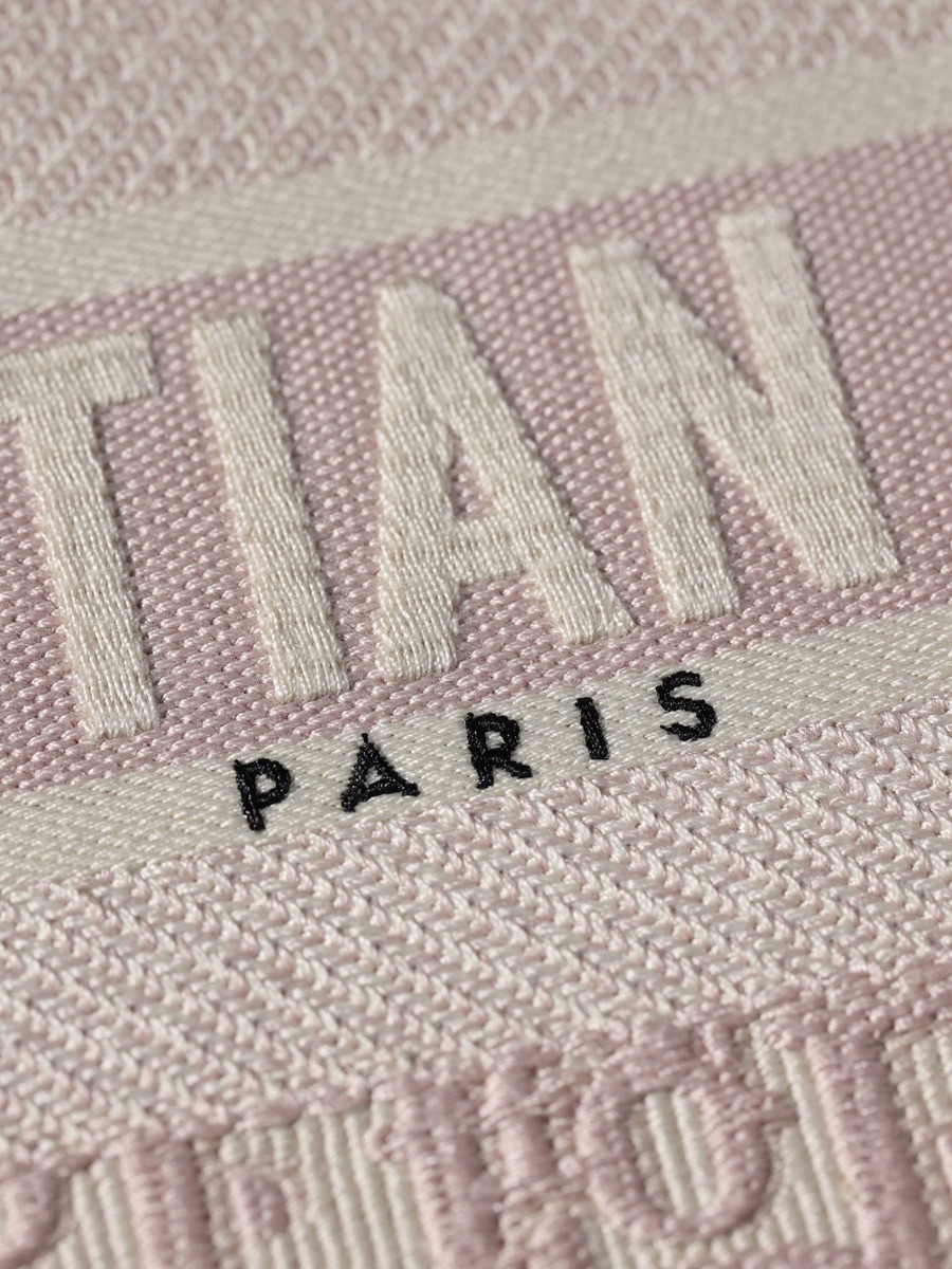 中號book tote系列女士玫瑰粉色老花刺繡手提托特包_13