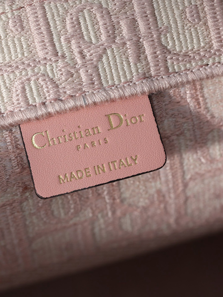 中號book tote系列女士玫瑰粉色老花刺繡手提托特包_15