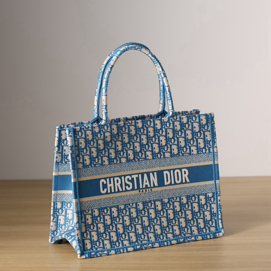 中號BOOK TOTE 手袋矢車菊藍 Oblique 印花_2