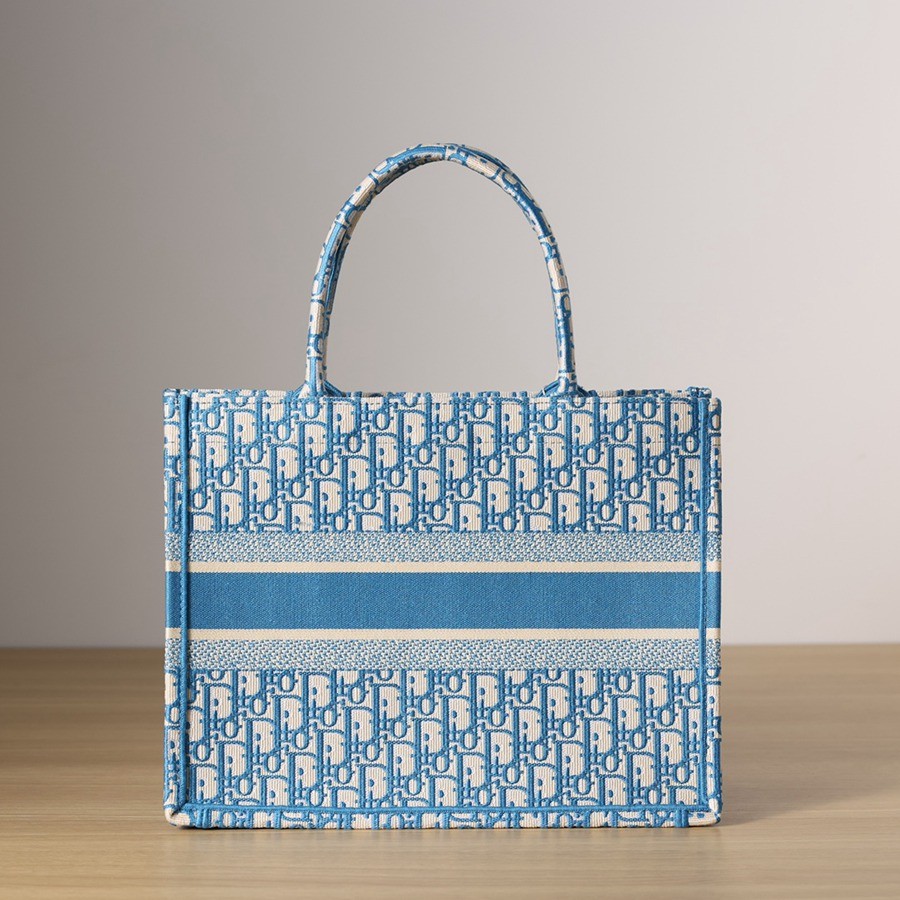 中號BOOK TOTE 手袋矢車菊藍 Oblique 印花_4