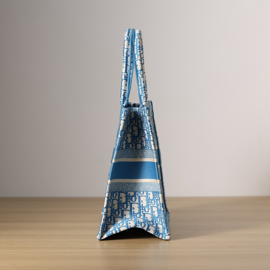 中號BOOK TOTE 手袋矢車菊藍 Oblique 印花_3