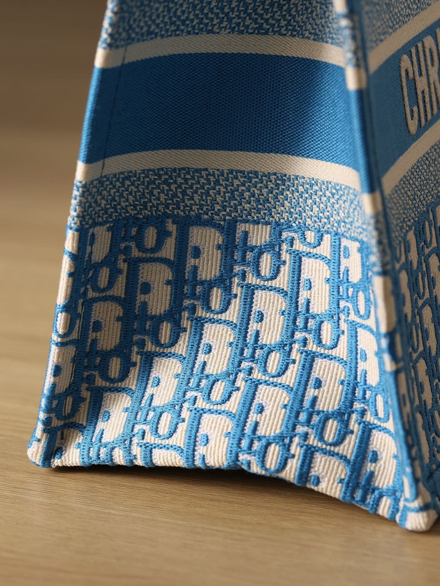 中號BOOK TOTE 手袋矢車菊藍 Oblique 印花_11