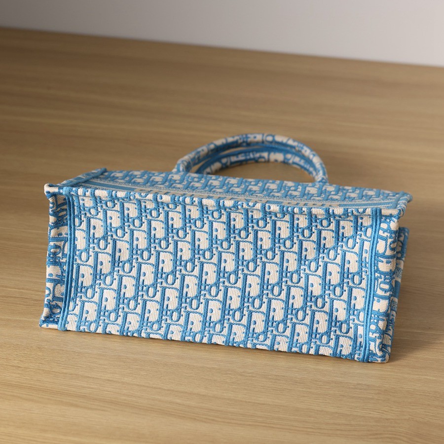 中號BOOK TOTE 手袋矢車菊藍 Oblique 印花_5