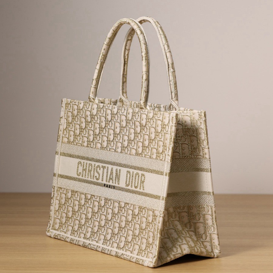 中號 BOOK TOTE 手袋金色 Oblique 印花_2