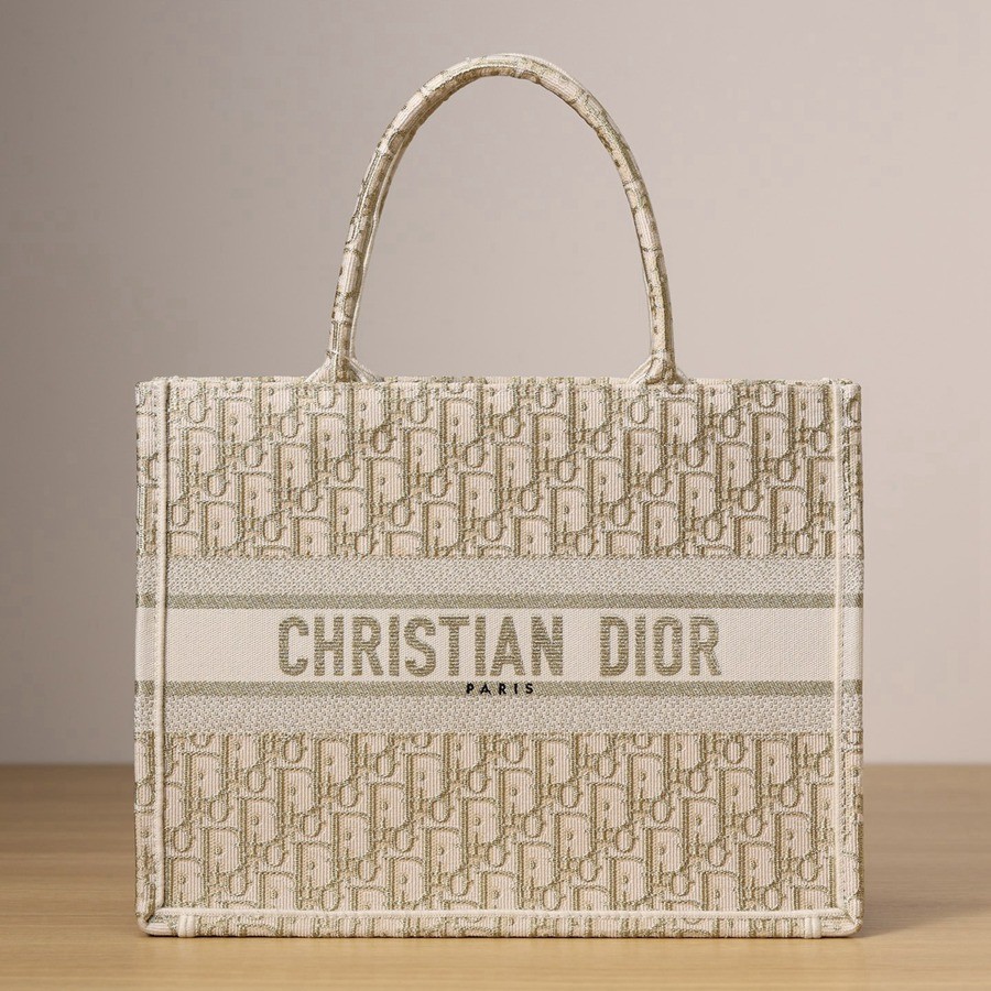 中號 BOOK TOTE 手袋金色 Oblique 印花_1