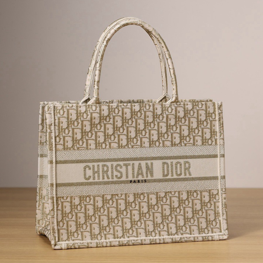 中號 BOOK TOTE 手袋金色 Oblique 印花_3