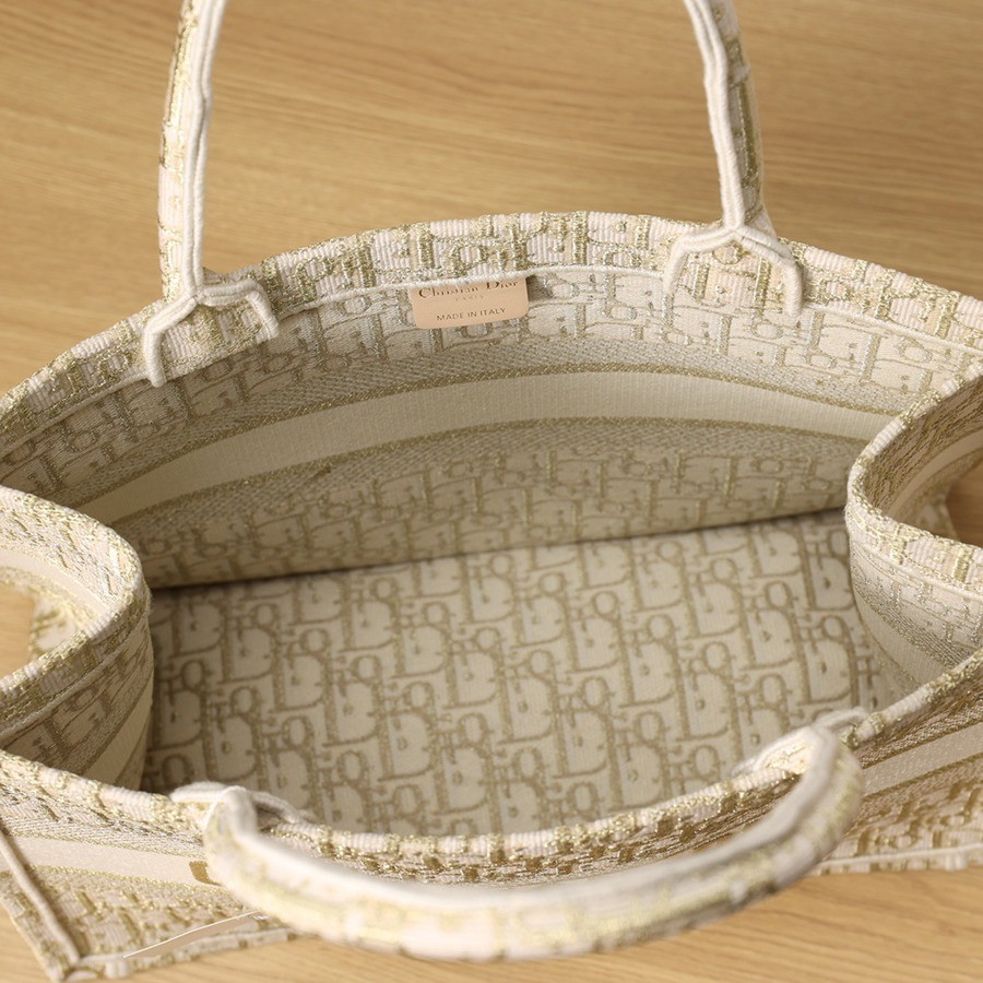 中號 BOOK TOTE 手袋金色 Oblique 印花_7