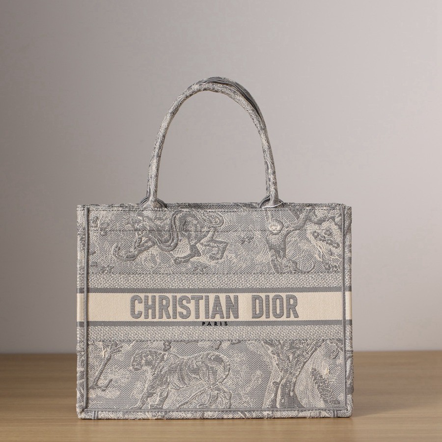 中號BOOK TOTE 手袋灰色刺繡 Reverse 茹伊印花_1