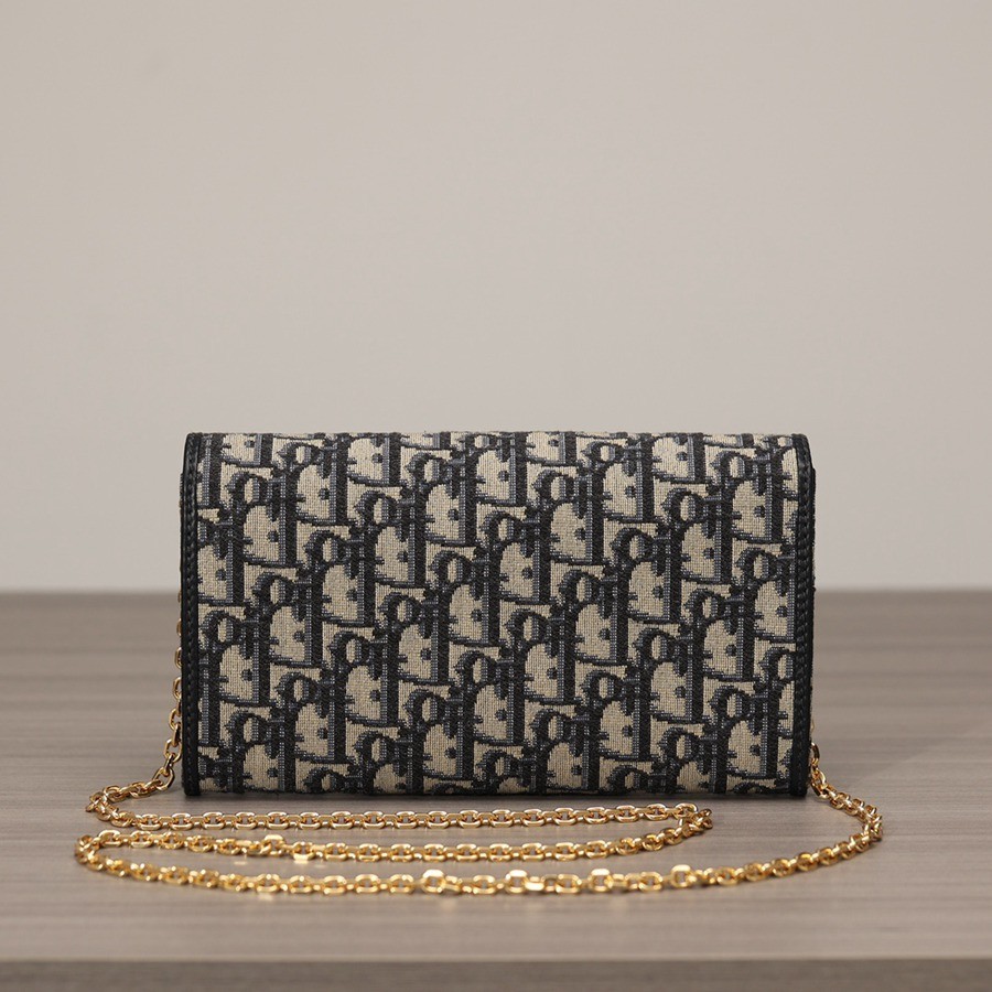 DIOR BOBBY EAST-WEST 鏈條手袋藍色 Oblique 印花_4