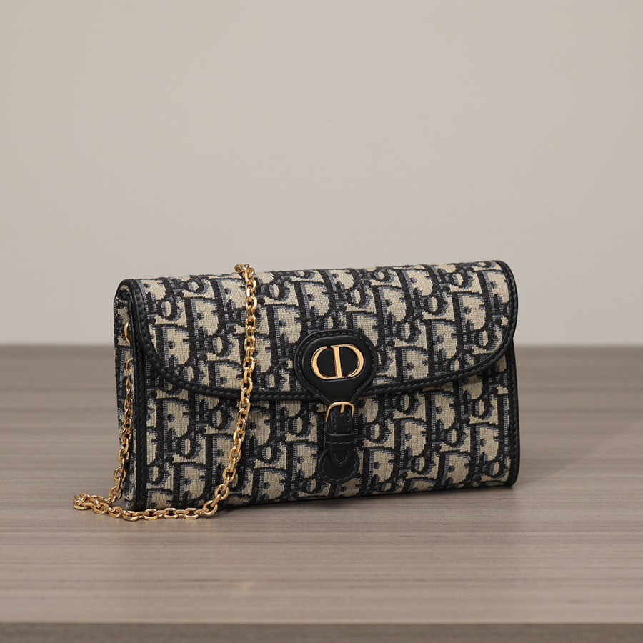 DIOR BOBBY EAST-WEST 鏈條手袋藍色 Oblique 印花_3