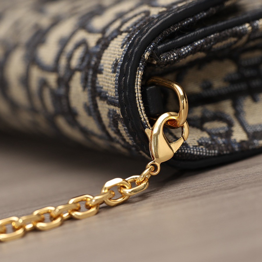 DIOR BOBBY EAST-WEST 鏈條手袋藍色 Oblique 印花_8