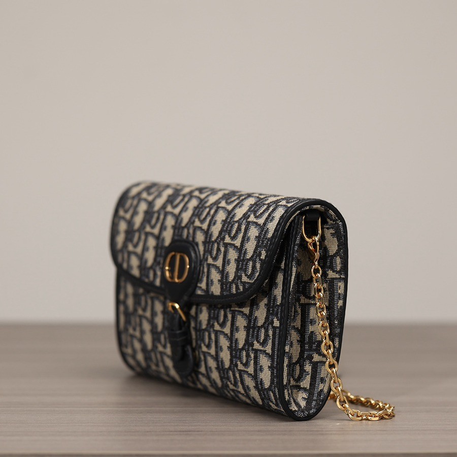 DIOR BOBBY EAST-WEST 鏈條手袋藍色 Oblique 印花_6